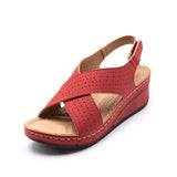 2021 SummerSandals Women's Wedge Heel Thick-soled Velcro Hollow
