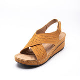 2021 SummerSandals Women's Wedge Heel Thick-soled Velcro Hollow