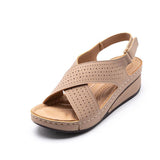 2021 SummerSandals Women's Wedge Heel Thick-soled Velcro Hollow