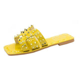 Women's Soft Sandals With Flat Fish Mouth Rivets