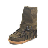 Folk Style Tassel Flat Cotton Boots