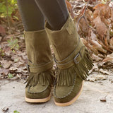 Folk Style Tassel Flat Cotton Boots