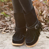 Folk Style Tassel Flat Cotton Boots