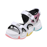 New Rainbow Bottom Velcro Sports Sandals Beach Shoes