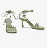 Fashion All-match Women's Retro Strappy High Heel Sandals