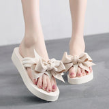 Bowknot Flip Flops Non-slip Sandals Women Holiday Slippers