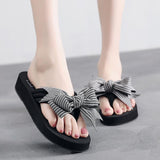 Bowknot Flip Flops Non-slip Sandals Women Holiday Slippers