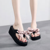 Bowknot Flip Flops Non-slip Sandals Women Holiday Slippers