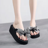 Bowknot Flip Flops Non-slip Sandals Women Holiday Slippers