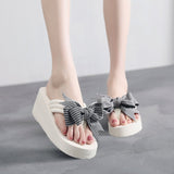 Bowknot Flip Flops Non-slip Sandals Women Holiday Slippers