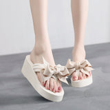Bowknot Flip Flops Non-slip Sandals Women Holiday Slippers
