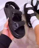 Mid-heel Soft-soled Velcro Sandals Women Beach Sandals