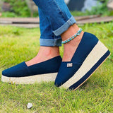 Women's casual platform wedge loafers