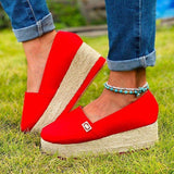 Women's casual platform wedge loafers