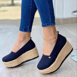 Women's casual platform wedge loafers