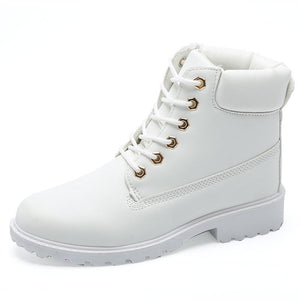 Women's Lace-Up Winter Round Toe Boots