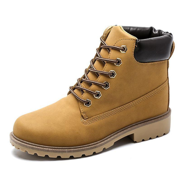 Women's Lace-Up Winter Round Toe Boots