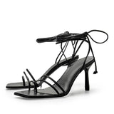 Fashion All-match Women's Retro Strappy High Heel Sandals