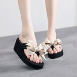 Bowknot Flip Flops Non-slip Sandals Women Holiday Slippers