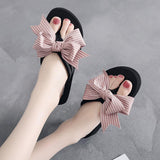 Bowknot Flip Flops Non-slip Sandals Women Holiday Slippers