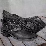 Women's Retro Rivet Chain Martin Boots