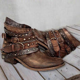 Women's Retro Rivet Chain Martin Boots