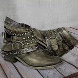 Women's Retro Rivet Chain Martin Boots