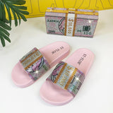 Fashionable Dollar Flat Sandals And Slippers With Rhinestones For Women