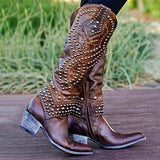 Women's Vintage Western Knee-High Cowgirl Boots