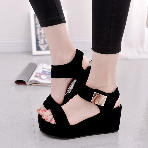 Summer Fashion Sponge Cake Platform Slope With Women's Sandals