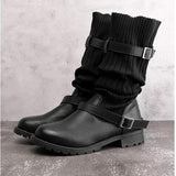 Women's Vintage Round Toe Cotton Boots
