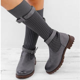 Women's Vintage Round Toe Cotton Boots