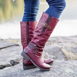 Women's Comfy Vintage Leather Zipper High Boots Snow Boots