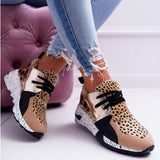 Women's Mixed Color Wedge Heel Sneakers