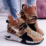 Women's Mixed Color Wedge Heel Sneakers