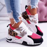 Women's Mixed Color Wedge Heel Sneakers