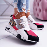Women's Mixed Color Wedge Heel Sneakers