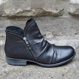 Women's Trendy Vintage Leather Booties Ankle Boots With Zipper