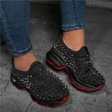 Women's Rivet Slip-On Platform Causal Sneakers