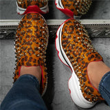 Women's Rivet Slip-On Platform Causal Sneakers