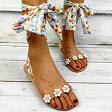 Bohemian Bow Tie Women Flat Sandals