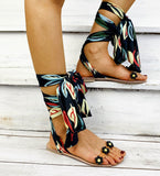 Bohemian Bow Tie Women Flat Sandals