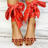 Bohemian Bow Tie Women Flat Sandals