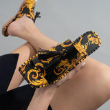 Flower Tassel Flat-heel Solid Color Women's Sandals And Slippers