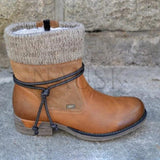 Side Zipper Leather Round Toe Warm Boots