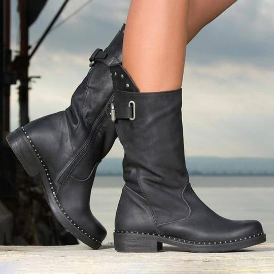 Women's Winter Side Zipper Knee High Boots