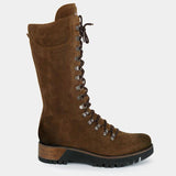 Women's Mid Calf Lace-up Leather Boots