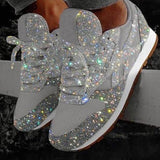 Women's Sequins Lace-up Casual Sneakers