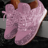 Women's Sequins Lace-up Casual Sneakers