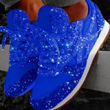 Women's Sequins Lace-up Casual Sneakers
